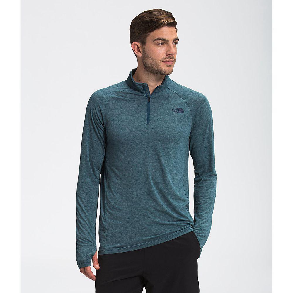 The North Face Wander ¼ Zip Ανδρικα Active Tops - Μπλε (YRHC16847)